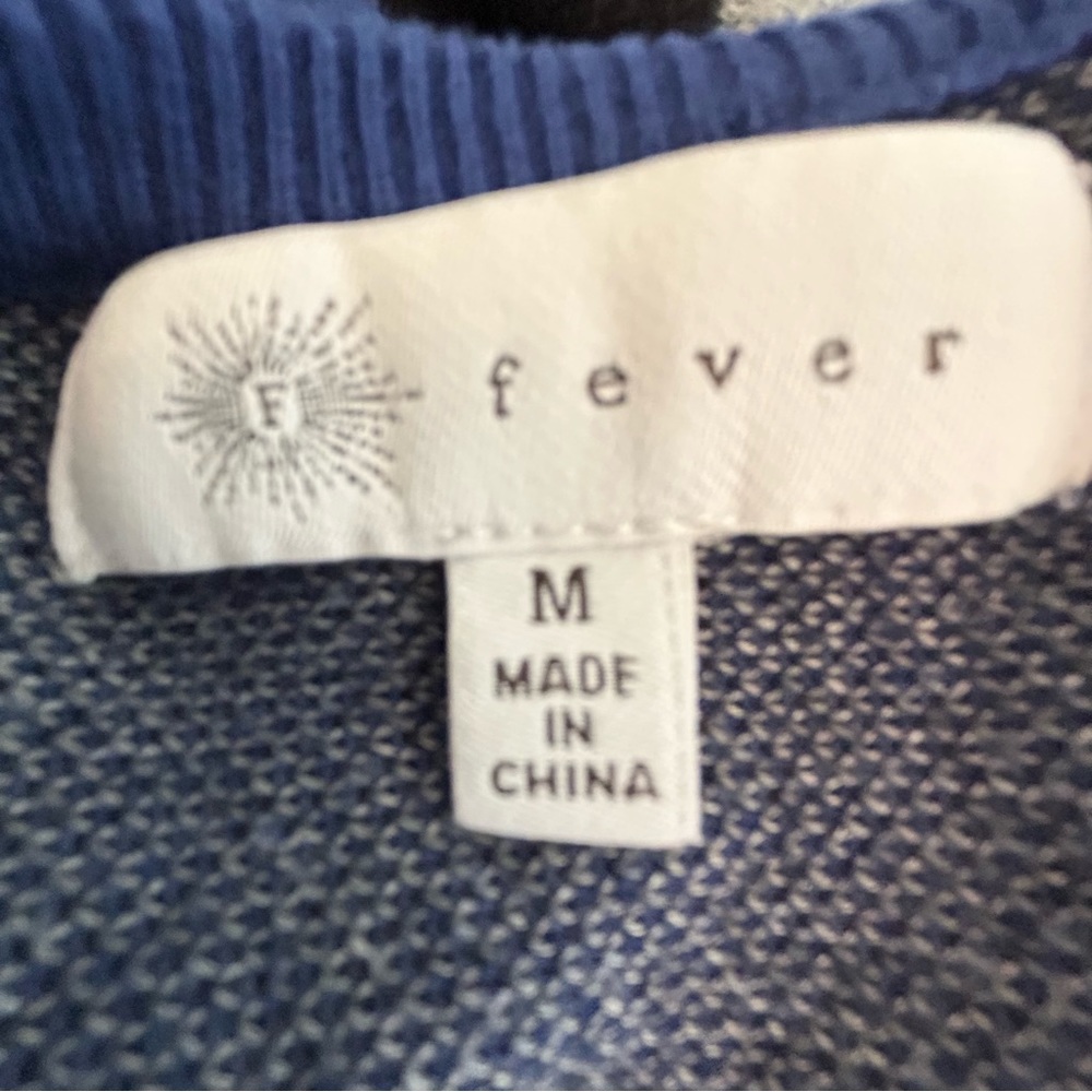 Fever gray blue black long sleeve light colour blocked sweater Size M - Picture 5 of 9